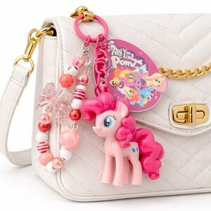 My Little Pony Pinkie Pie Bag Charm Keychain Beaded Charm cute Purse Accessory